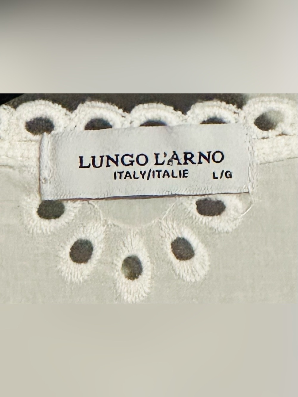 Lungo L’Arno Made in Italy Short Flutter Sleeve Printed Off White Eyelet Maxi - Picture 7 of 10